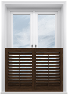 Kensington, Antique Walnut - Cafe Style Plantation Shutter